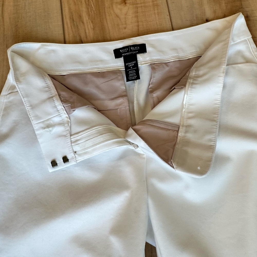 White House Black Market Perfect Form Crop Pant White Size 6 - Picture 5 of 8